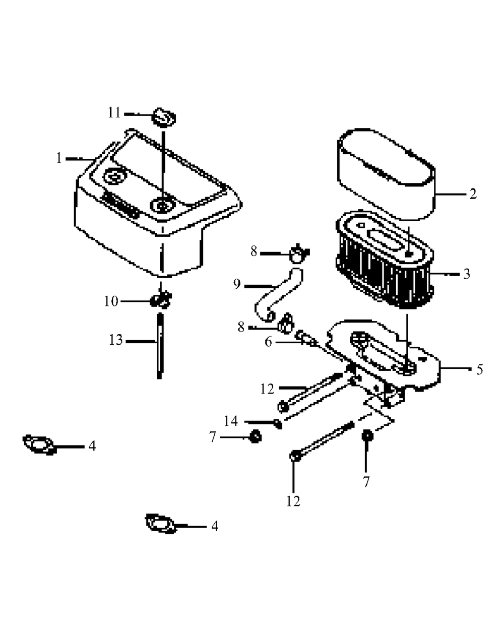 Fh601v As08 Air Filter Diagram and Parts List for M48-KW 53AB5DAV150-19-HP Cub Cadet Lawn Tractor